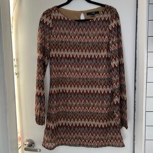 XXI - Long Sleeve Chevron Mini Dress